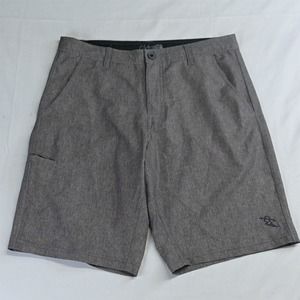 Da‎ Hui 32 x 11" Gray Heather Hybrid Drawstring Surf Athleisure Casual Shorts
